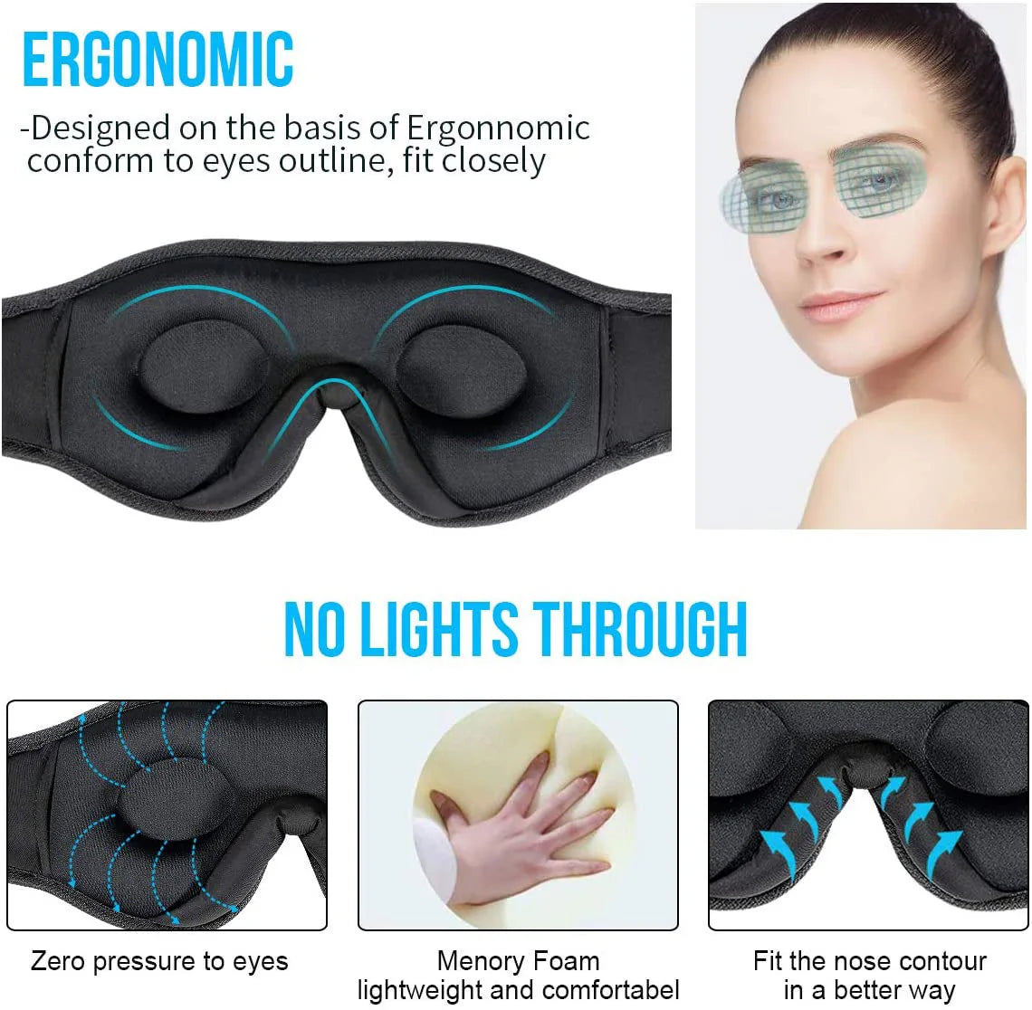 3D Sleep Headphones Mask